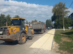 Ремонт тротуара в рабочем поселке Вача